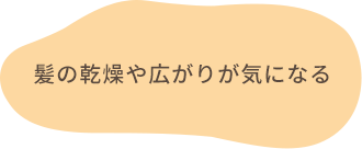 髪の乾燥や広がりが気になる